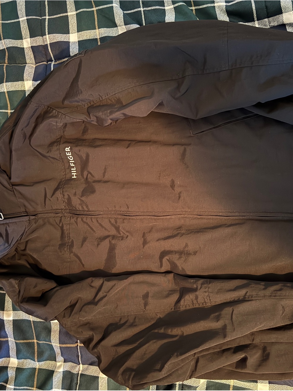 Tommy Hilfiger Men's Black Full-Zip Windbreaker